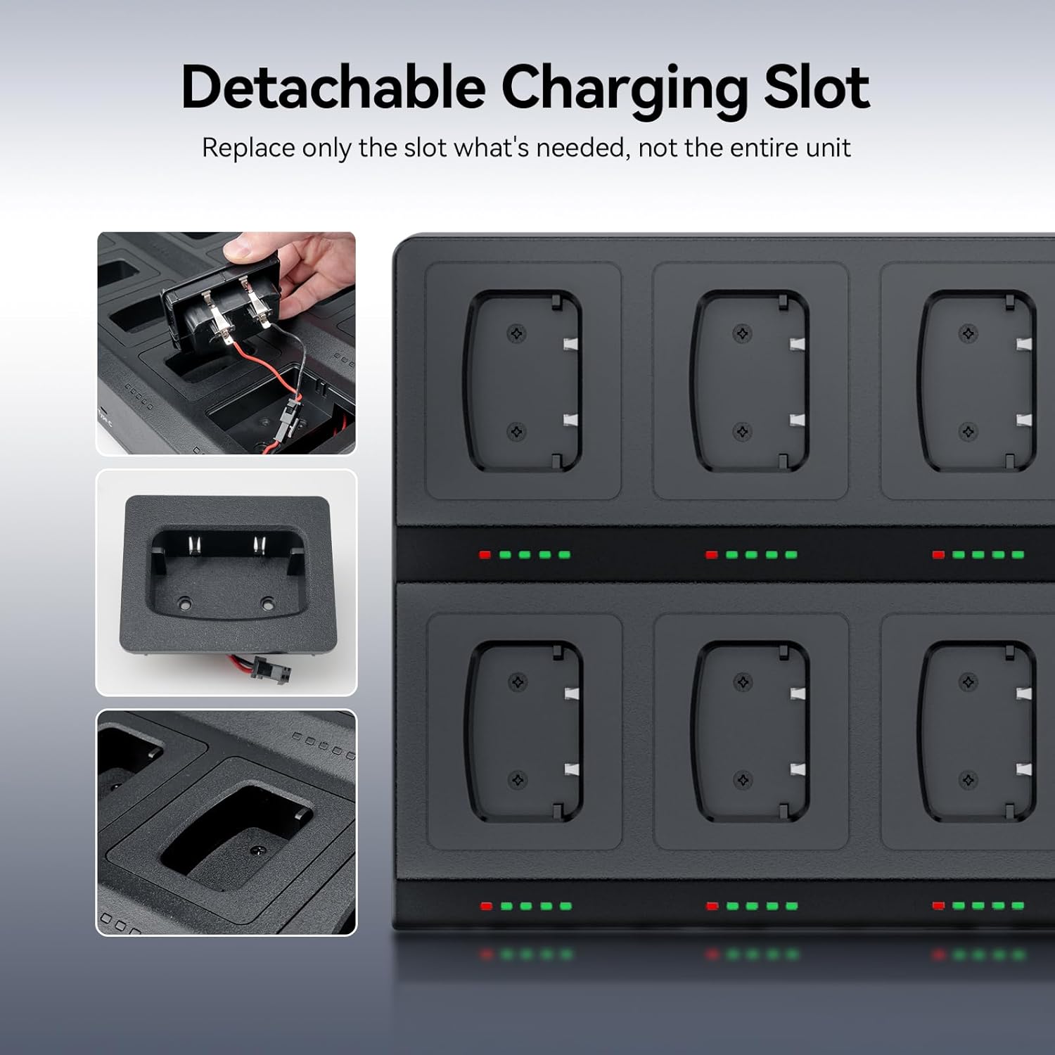 Retevis H-777 10-Way Walkie Talkie Charger, Ten Way Multi Unit Charger, for Retevis H-777 H-777H, H777D Walkie Talkie, 5 LED Indicators, AC/DC Adapter, Replaceable Base(1 Pack)