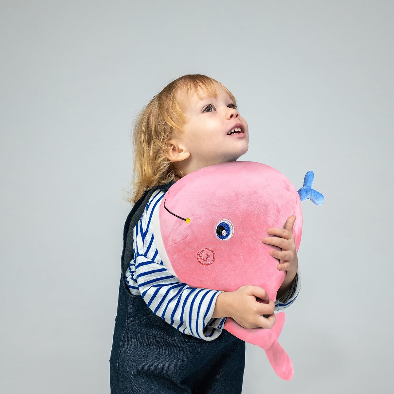 Squirting Whale Stuffed Animals Plush Pillow Cute Soft Cotton Plushies Pillows Kawaii Whale Toy Decor Gifts for Kids Boys Girls Adults (Pink, 10 Inch