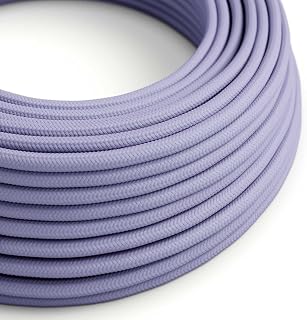 Cable Eléctrico Redondo Recubierto en Tejido Efecto Seda Color Sólido, Lila RM07-50 Metros, 3x0.75