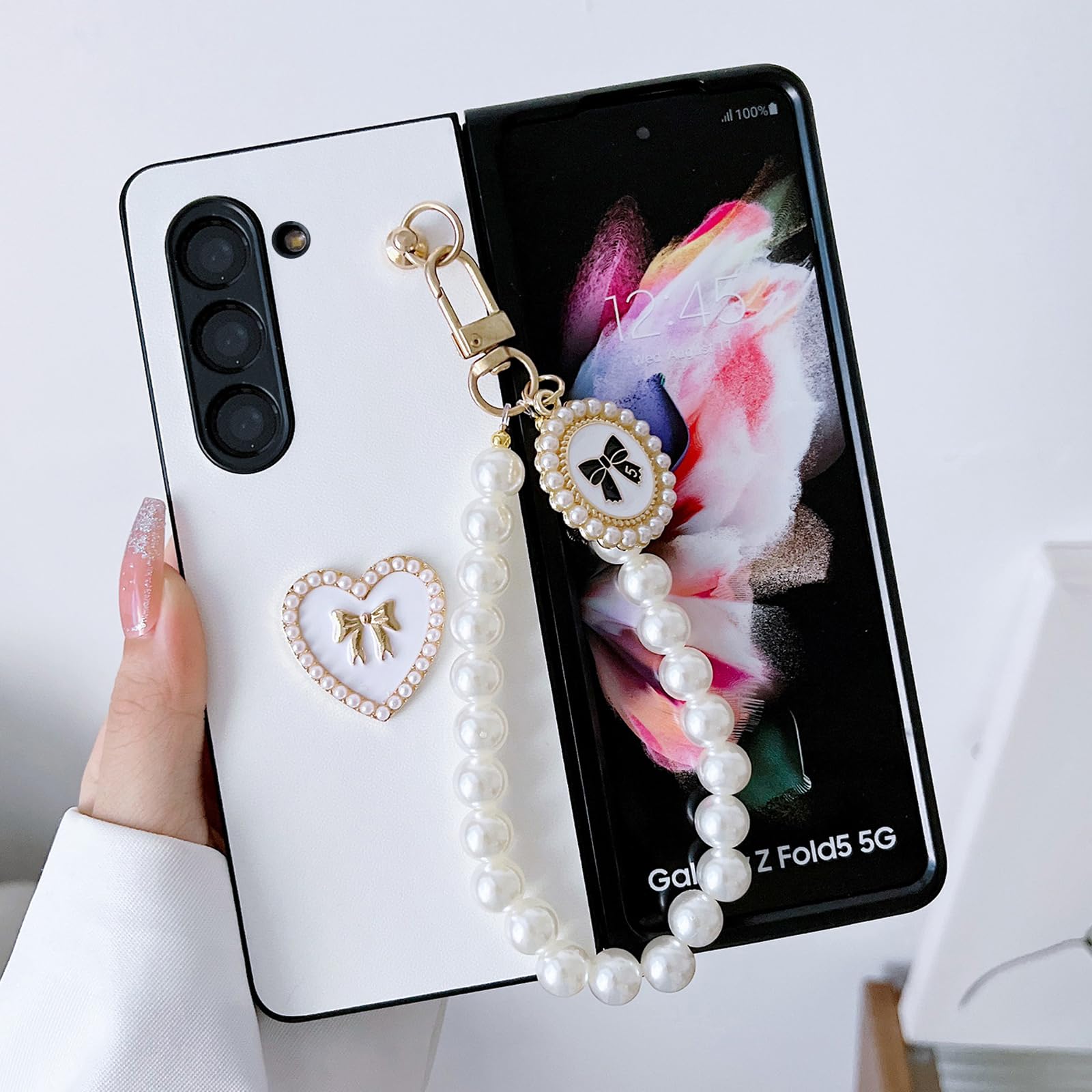 Amazon.com: Omio for Galaxy Z Fold 5 Case with Strap Cute Bowknot