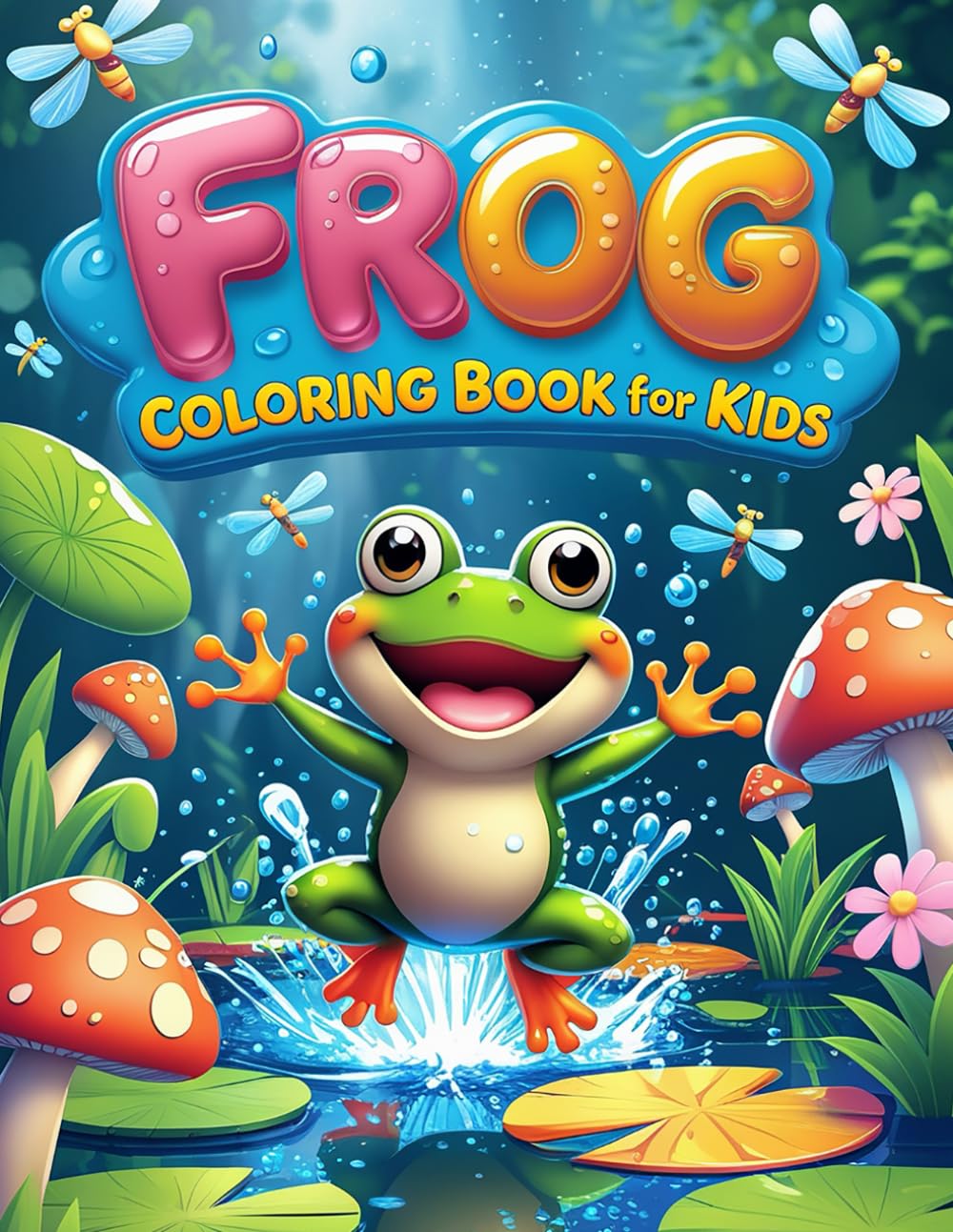 Frog Coloring Book for Kids Ages 4–10 : Cute & Easy Frog Designs