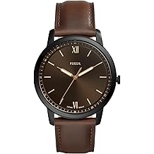 Minimalist Men's Watch with Leather or Stainless Steel Band, Chronograph or Analog Watch Display with Slim Case Design