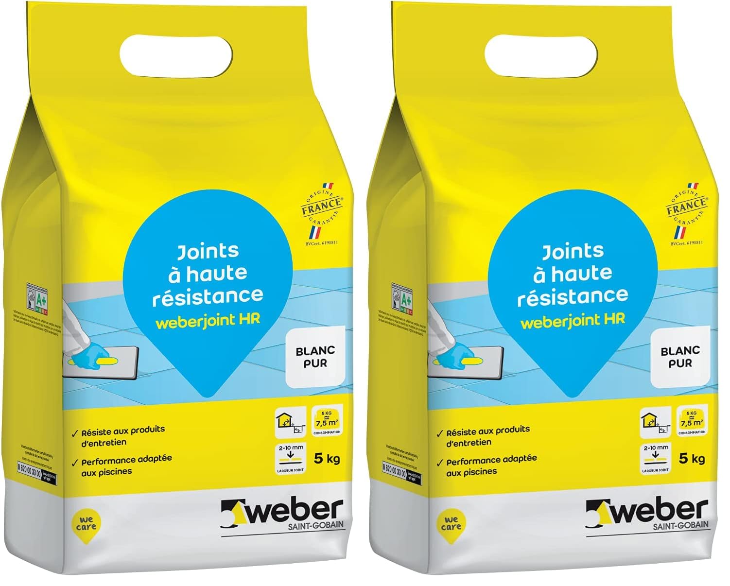 Joint de carrelage piscine haute résistance Weberjoint HR blanc 5KG
