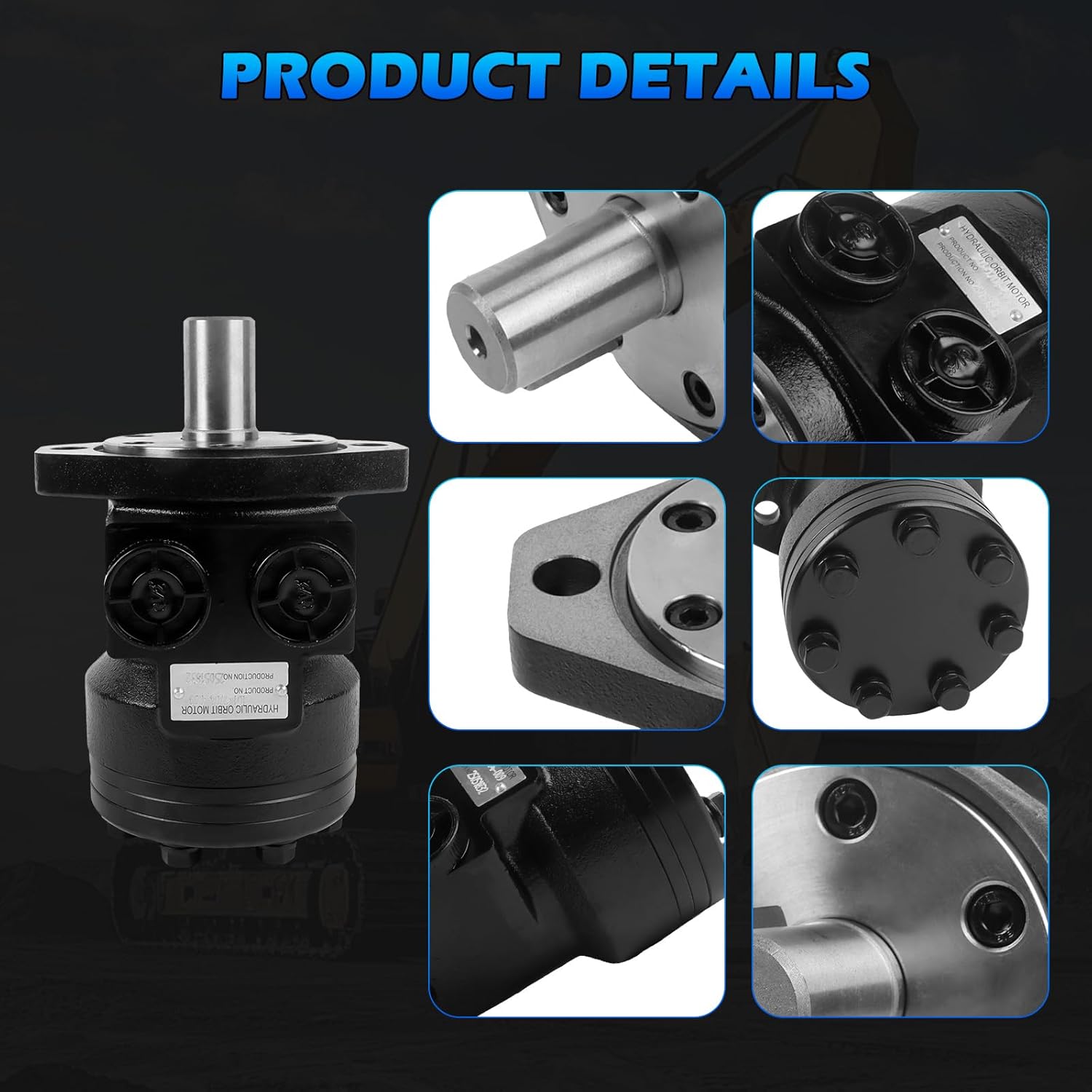 1pcs 101-1704-009 1011704009 Hydraulic Motor for Eaton Char-Lynn H Series, 2.20 in³/r, 2-Bolt Flange - 3.25 in Pilot