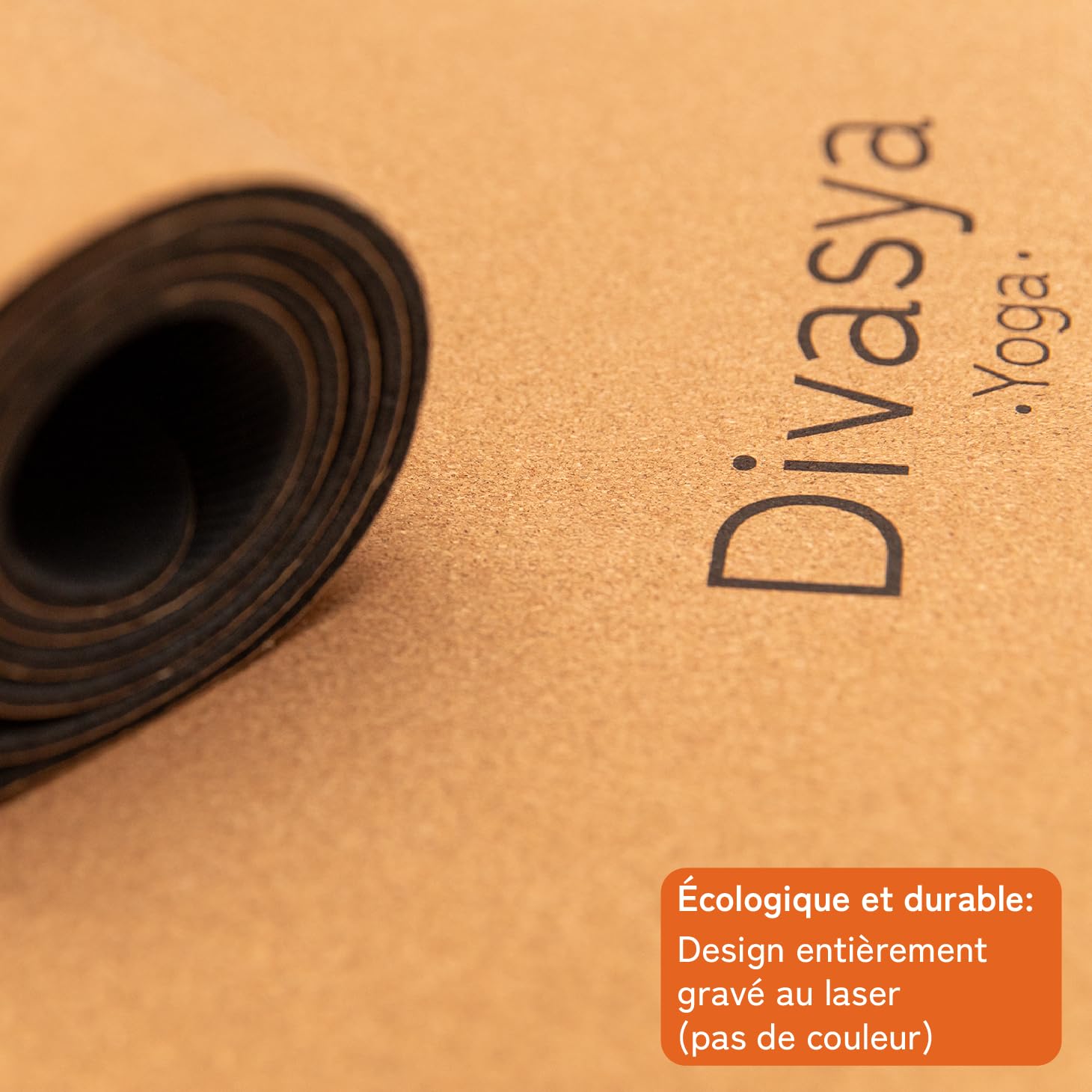 Tapis de yoga en liège antidérapant de qualité supérieure: caoutchouc naturel et liège | 100% naturel et durable | 183 x 66 x 0,4cm | Sangle de transport incluse | Tapis de yoga antidérapant