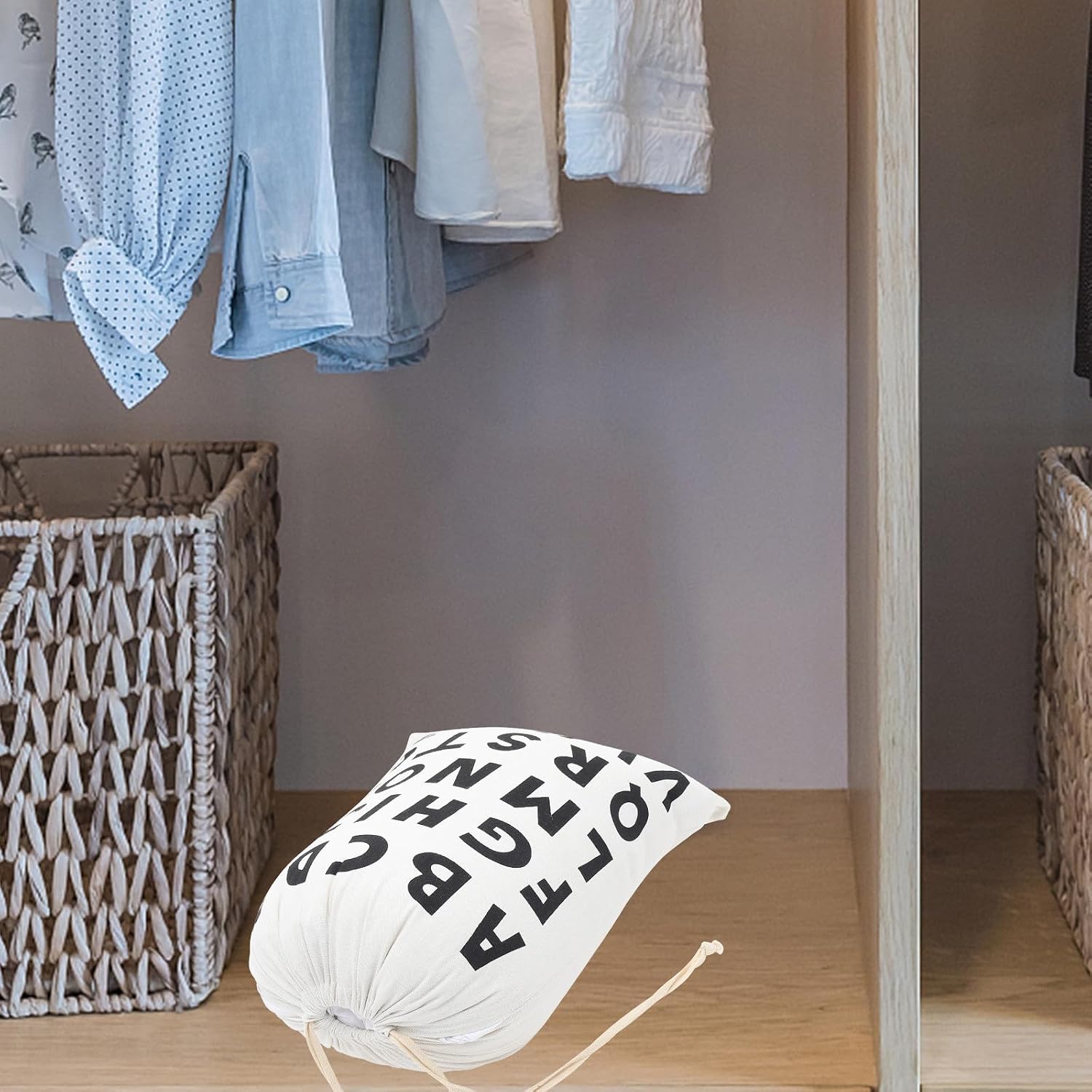 Cloth Drawstring Clothes Storage Bag for Travel Home Organization image 5