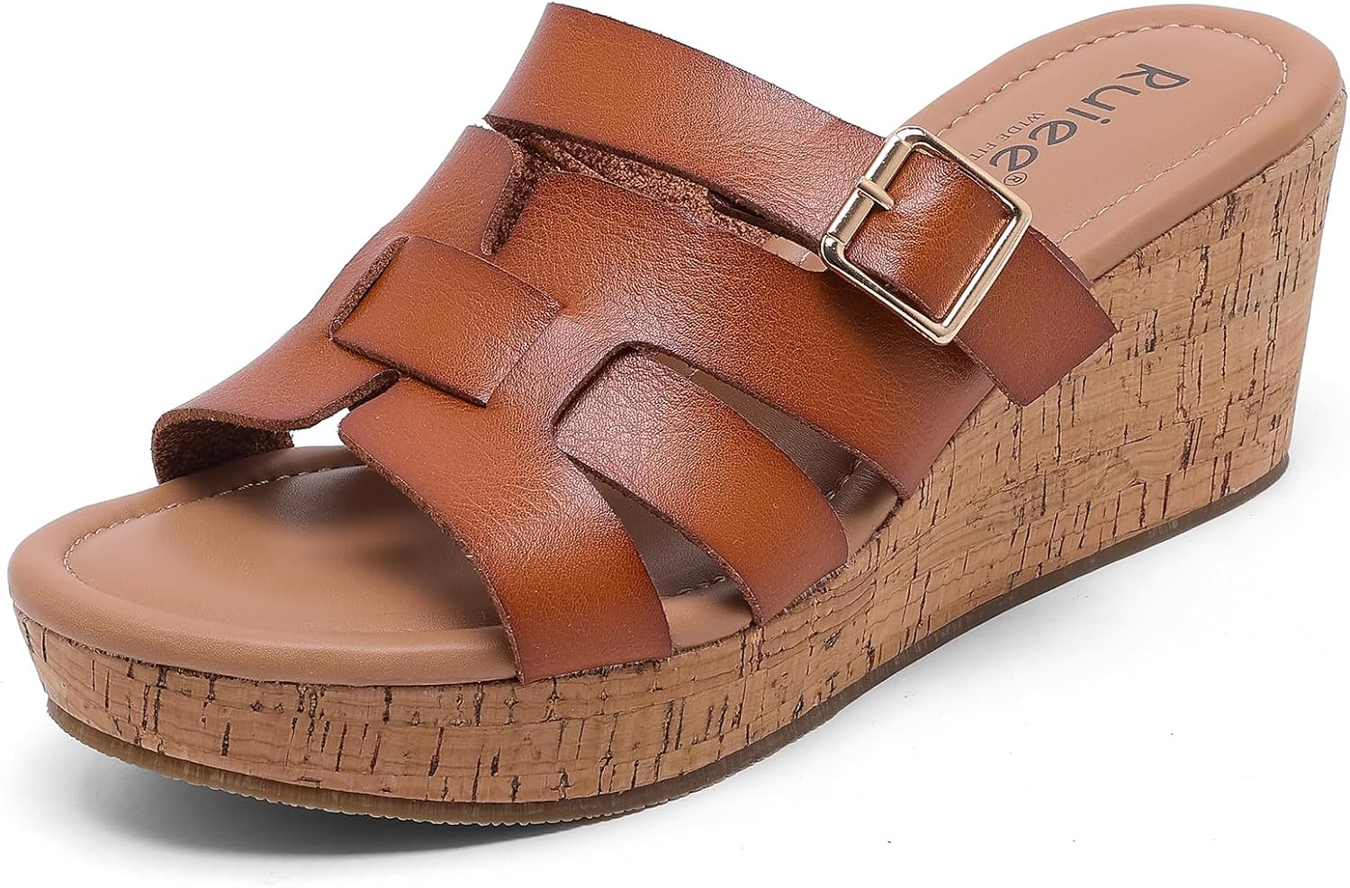 Ruiee Wide Width Wedges Sandals for Women, Summer Platform Wedge Heels Comfort Slip on Sandal Casual Outdoor Womens Sandals.