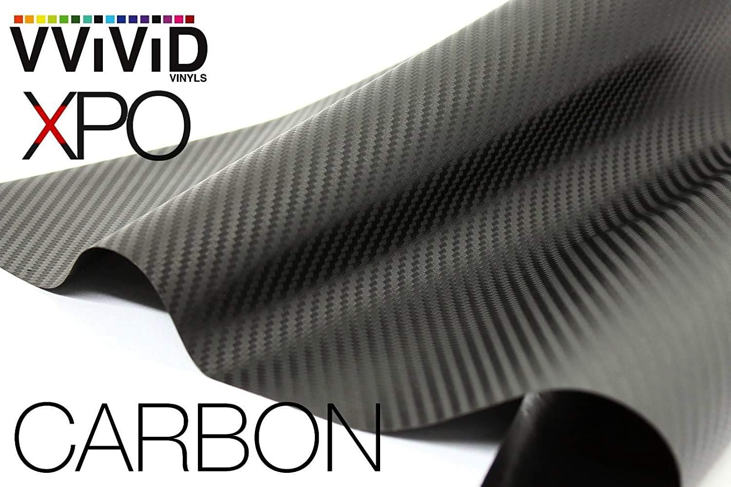 VViViD Black Carbon Fiber (3ft x 5ft) + White High Gloss (3ft x 5ft) Automotive Vinyl Wrap Bundle - M0