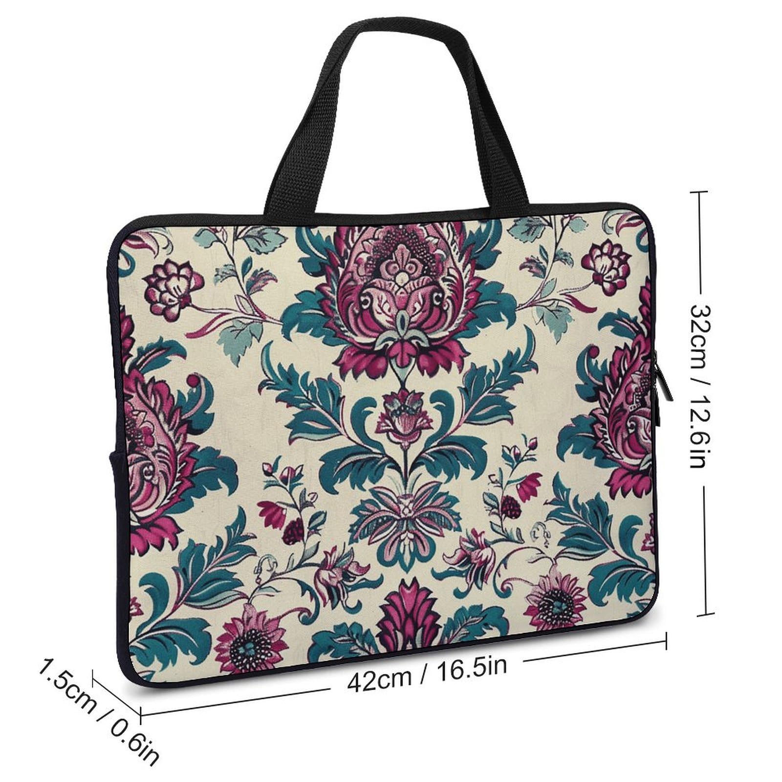 Borsa per computer portatile Borsa per computer portatile Magenta e Ciano stampato valigetta per Tablet Laptop Custodia da trasporto
