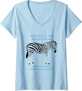 Womens DFW EDS & HSD Support Group Logo Wear V-Neck T-Shirt