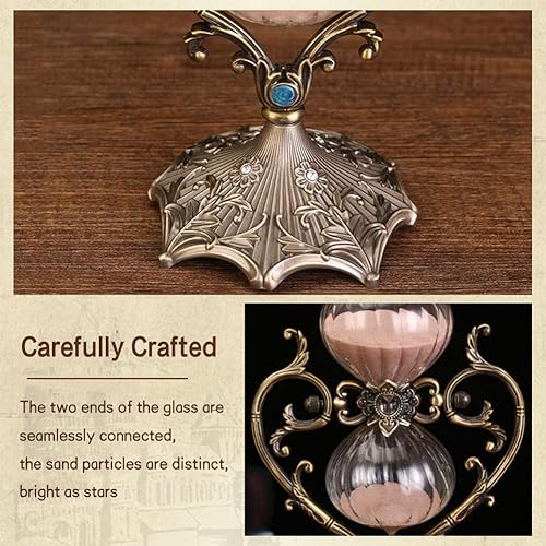 Miniatura 4 de Temporizador de reloj de arena de 3060 minutos, temporizador de arena giratorio en forma de corazón, reloj de arena gigante de metal de 10.6