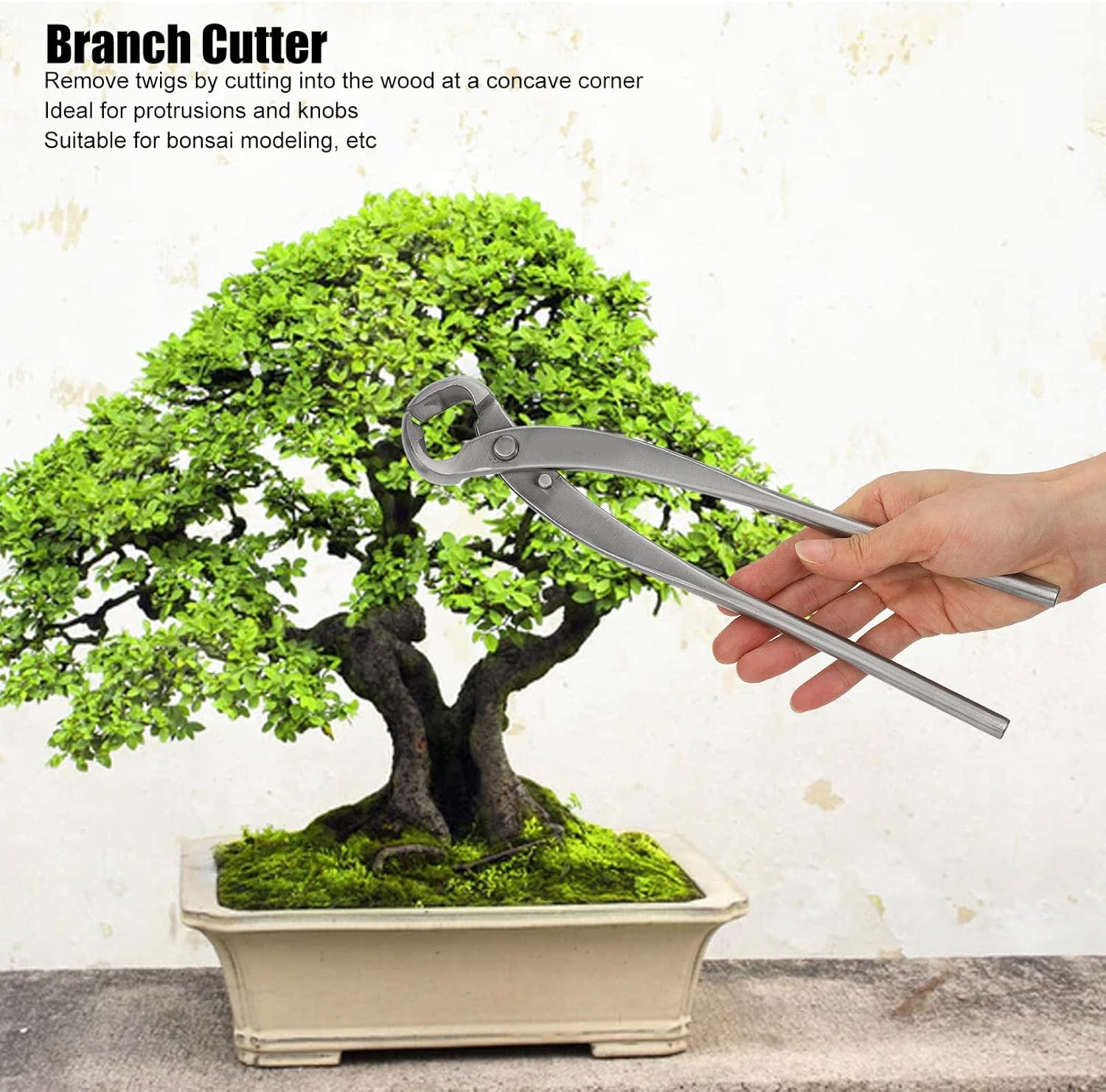 Bonsai Cutter Stainless Steel Concave Wearable Branch Pruning Shear for Gardening Trees, 11.6 Inch