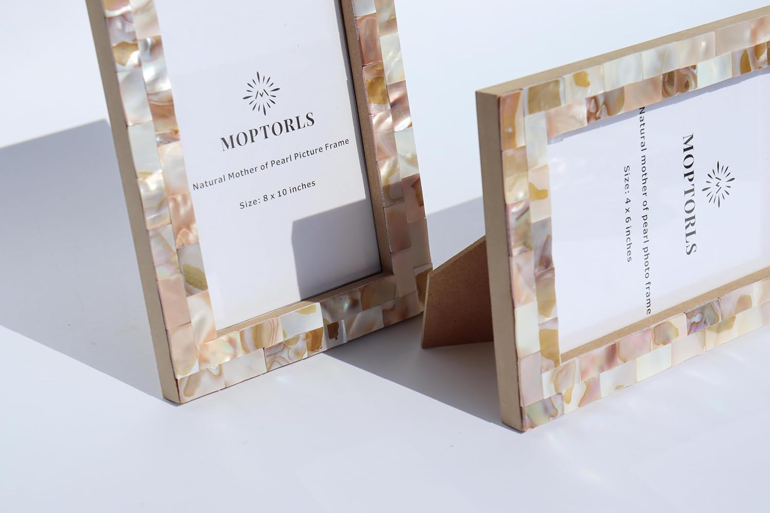 8x10 Mother of Pearl Shell Picture Frame, Suitable for Hangable Wall and Tabletop, Ideal for Home Decoration and Gifts, 1 Item Colorful