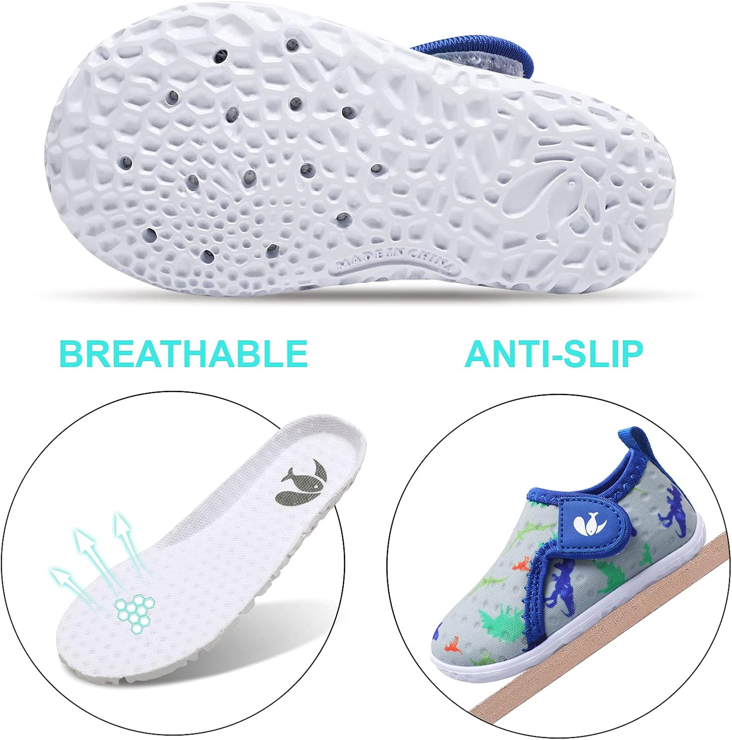  | JOINFREE Toddler Shoes Boys Girls Water Shoes Barefoot Kids Breathable Sneakers Shoes for Walking Running | Water Shoes