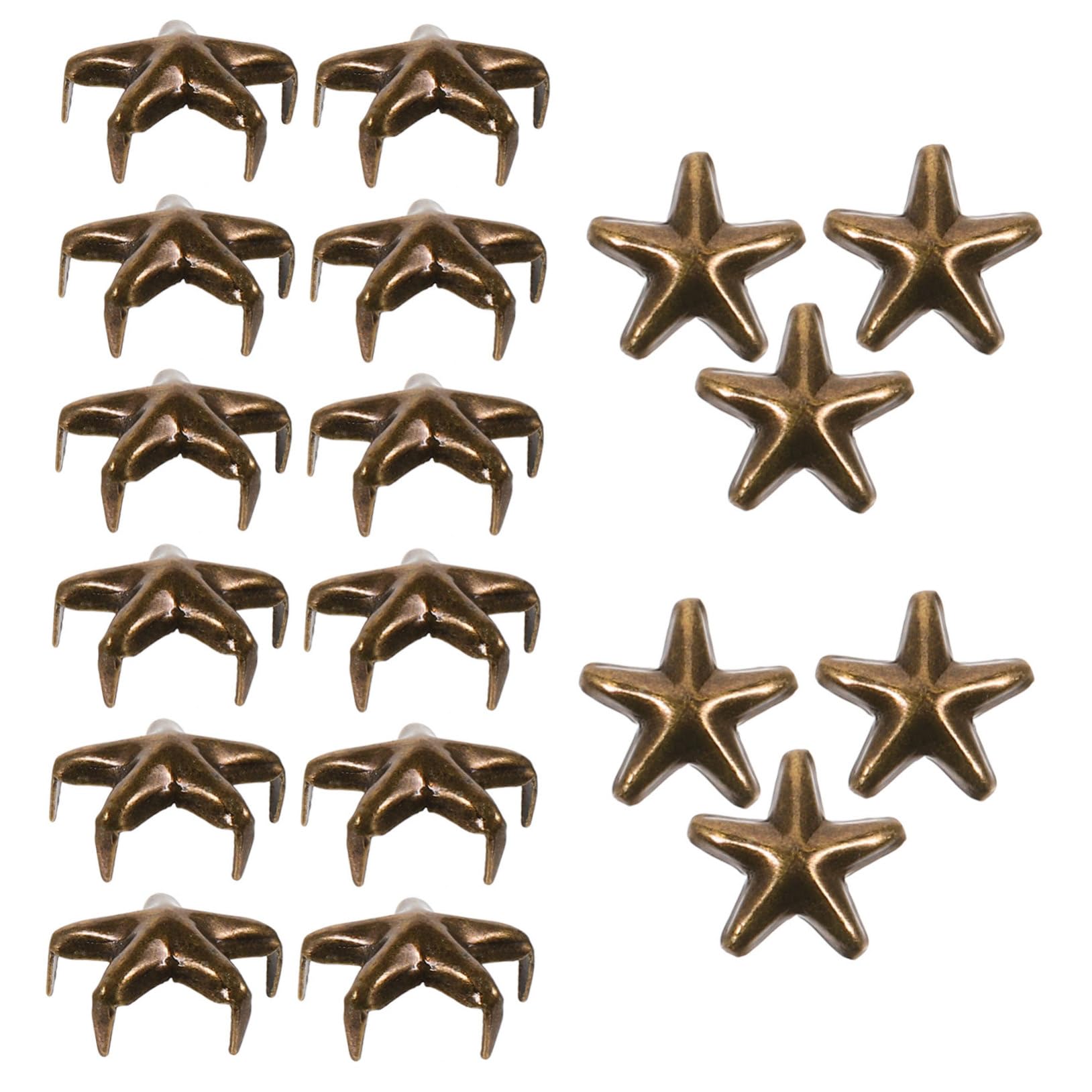 CIMAXIC Metal Rivet Studs for DIY Craft 100pc Star Shape Rivets for Leather Shoes Belts