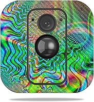 Vista 206 de MightySkins - Skin de fibra de carbono para cámara Blink XT para exteriores, chips dorados, acabado de fibra de carbono texturizado, protector