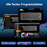 RK ROYAL KLUDGE RK61 RGB 60% Mechanikus Gamer Billentyűzet, Vezeték Nélküli/Vezetékes Bluetooth, Hot-Swap Lineáris Red Switch, Többeszközös  5