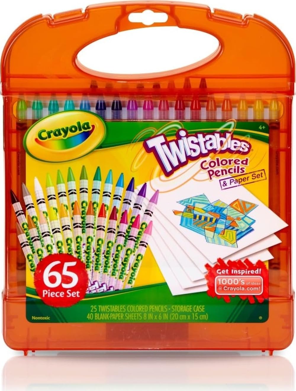 Crayola Twistables Colored Pencils Set 65 pieces (25 pencils + 40 paper sheets), Kids Drawing Kit, Portable Art Case, Kids Colored Pencils, Coloring Supplies, Gifts.
