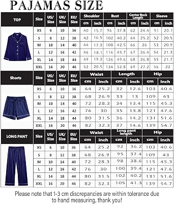 WJing Yi Jia Womens 4Pcs Satin Pajamas Set Silk Pajama Sets Silky Sleepwear Long Pj Set Loungewear Soft Pjs Nightwear XS-XXL