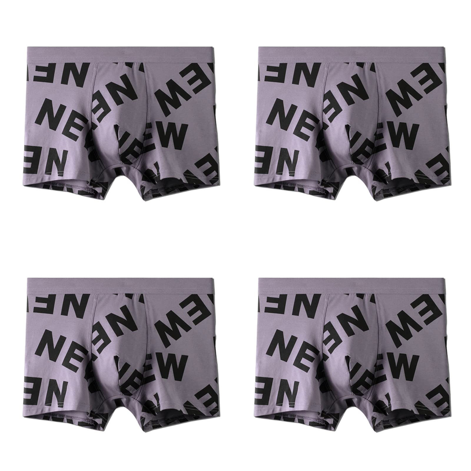 Boxershorts Männer in großen Größen Herrenmodal-Drucken Boxer-Slips 1 Pack 4 Pack L-3Xl 50-90Kg-4-Pack Set 13,L