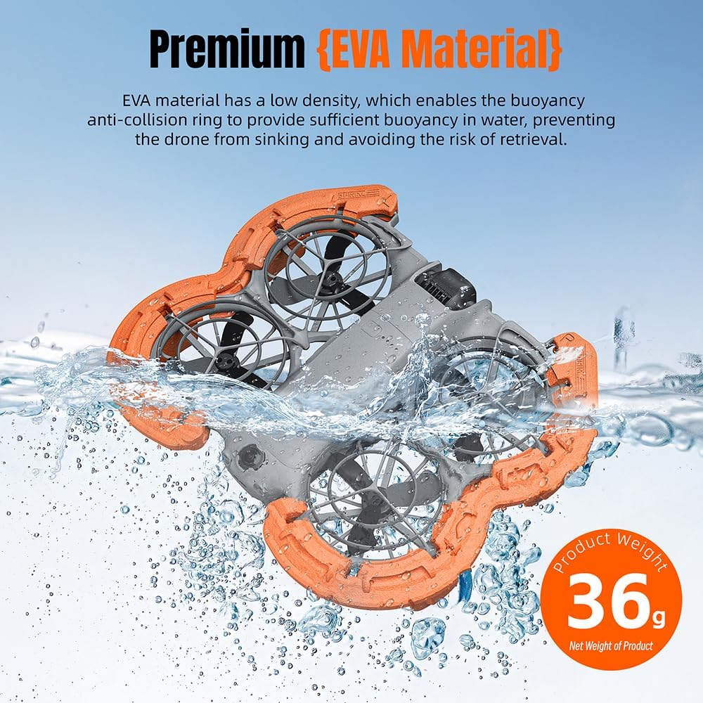 Floating Bumper for DJI NEO 2, Propeller Protective Guard with Landing Gear, Extended Landing Legs Floating Propeller Bumper (Orange)