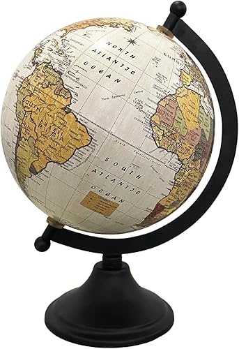 Rely+ Globo de tierra para decoración de escritorio y oficina, 6 pulgadas, elegante globo giratorio con soporte, perfecto para estantería y mesa,