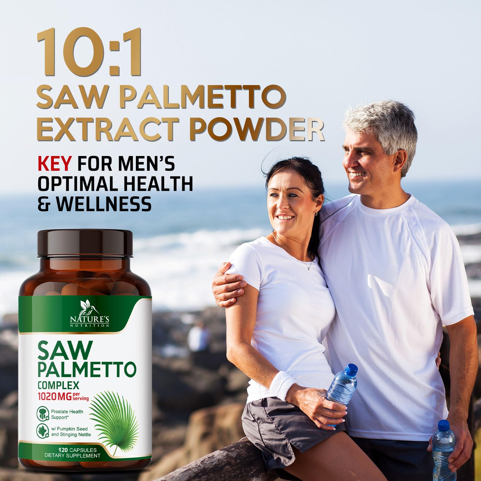 Saw Palmetto for Men - 3X Strength Prostate Health Supplements for Natural Men's Urinary Health Support - with Stinging Nettle and Pumpkin Seed Extract - Prostate & Hair Health Support - 120 Capsules — Amazon image 7