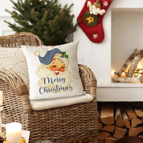 Miniatura 2 de Fundas de almohada de Navidad a cuadros, fundas de almohada de Navidad de 18 x 18 pulgadas, decoración de Papá Noel de Navidad a cuadros rojos,