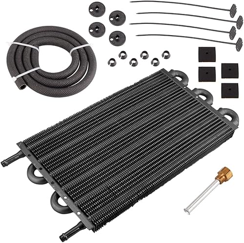 Enfriador de aceite de transmisión de 6 filas, control remoto universal de aluminio de 6 pasos, kit de enfriador de aceite de motor de 516 pulgadas,