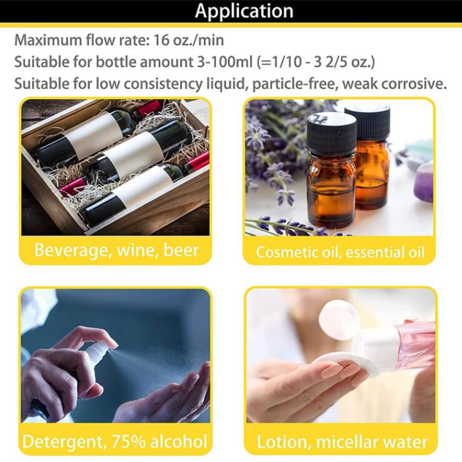 Riempitivo,capacità 5-1000 Ml,Altezza 0-32 Cm Regolabile,Bottiglia di Vino,Liquido Orale,Bottiglia di Soluzione,Aceto di Salsa di Soia,Bottiglia di Pozione,Lozione di Bellezza