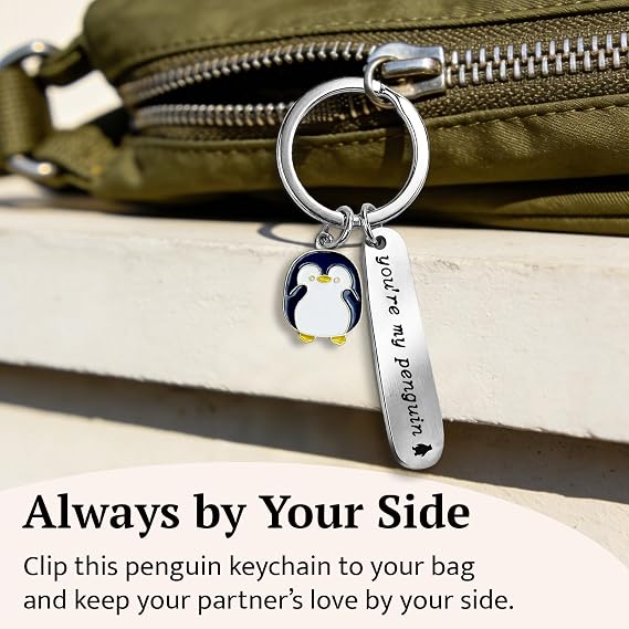You're My Penguin Keychain, Love Charm, Valentine's Gift, for Wedding Anniversary, Penguin Keychain for Boyfriend