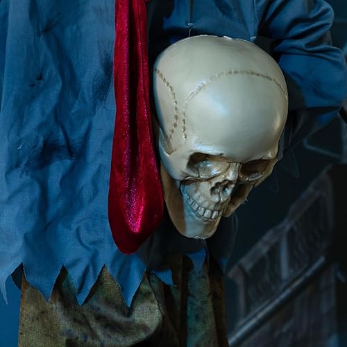 Miniatura 7 de HollyHOME Fantasma colgante de Halloween fantasma sin cabeza con sonido espeluznante y cuerpo tembloroso, decoración de Halloween, accesorio de casa