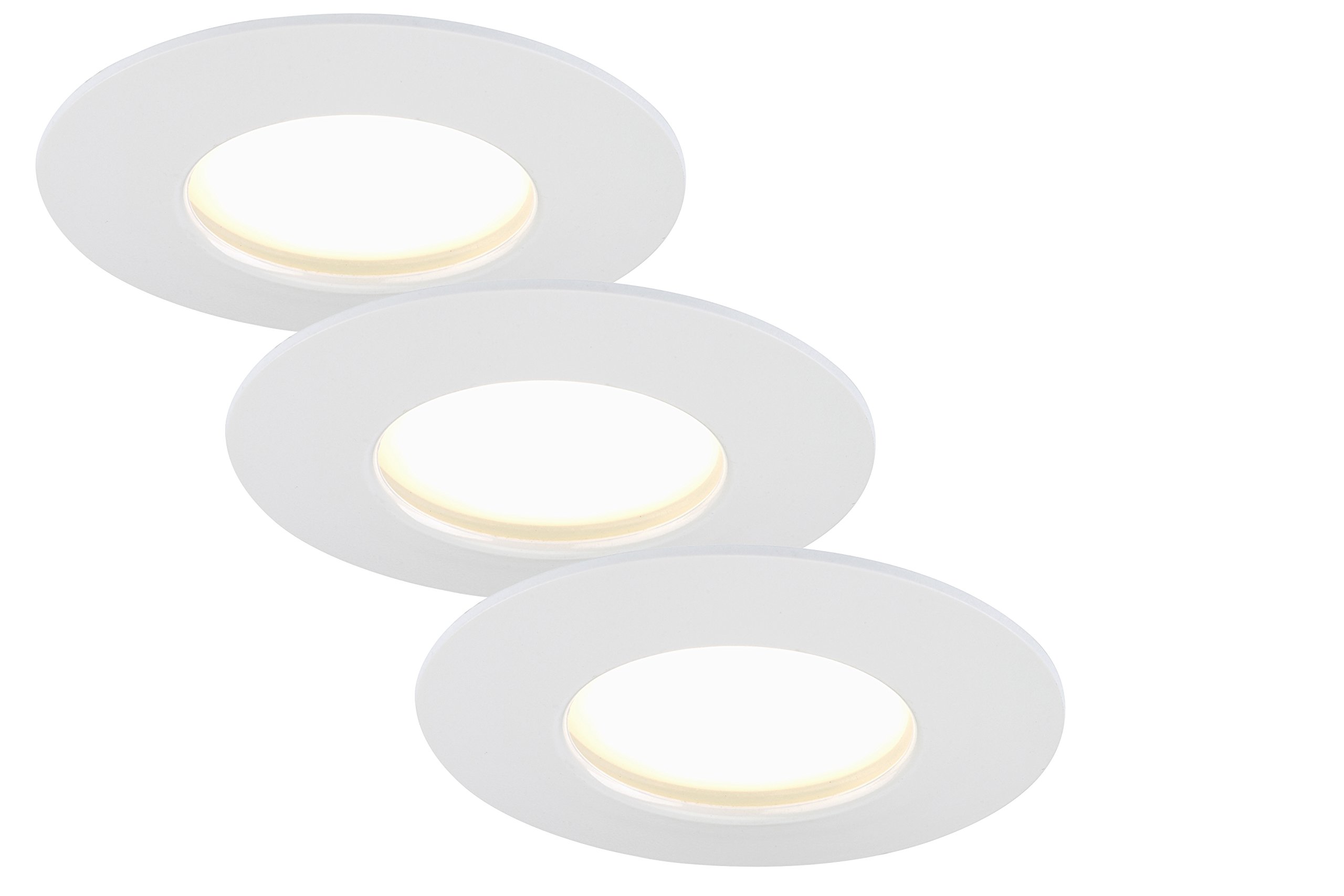 Briloner Leuchten 7231-036 LED Einbauleuchte, Einbaustrahler, LED Strahler, Spots, Deckenstrahler, Deckenspot, Lampen Wohnzimmer, led einbaustrahler 230v, Deckeneinbauleuchten, 5,5 Watt, 470 Lumen, dimmbar, Badezimmer / Bad geeignet IP44, energiesparend,