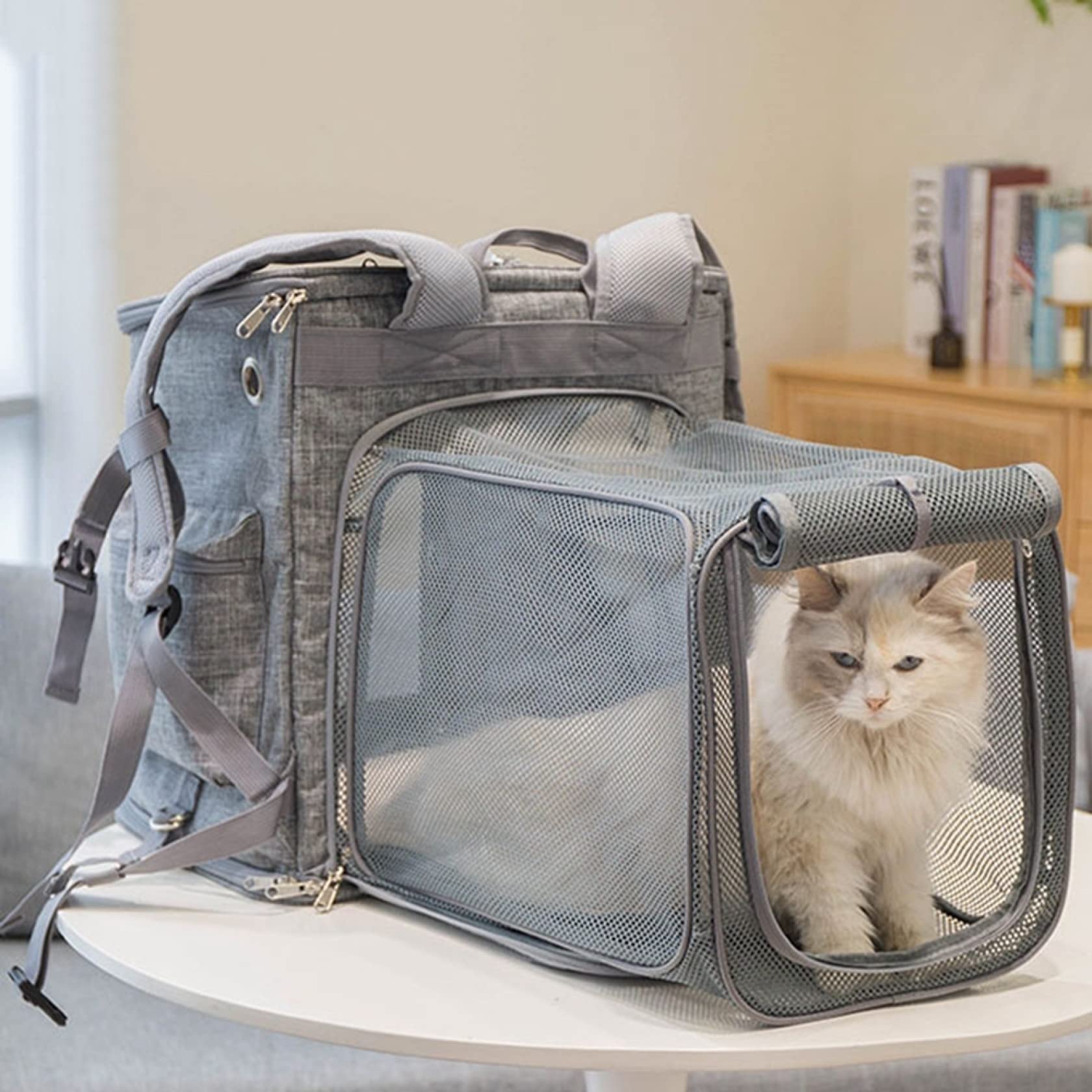 Amazon.co.jp: ペットバッグ 犬 猫 キャリー リュック 拡張 ペット