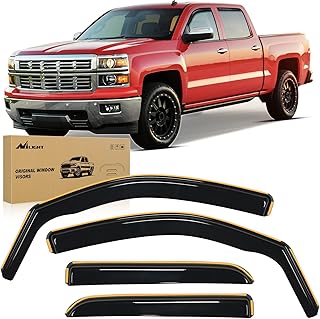 Nilight in Channel Window Deflectors for Chevy Silverado/GMC Sierra 1500 Crew Cab 2014-2018,Silverado/Sierra 2500HD-3500HD Crew Cab 2015-2019 Rain Guards,Vent Window Visors-4pcs