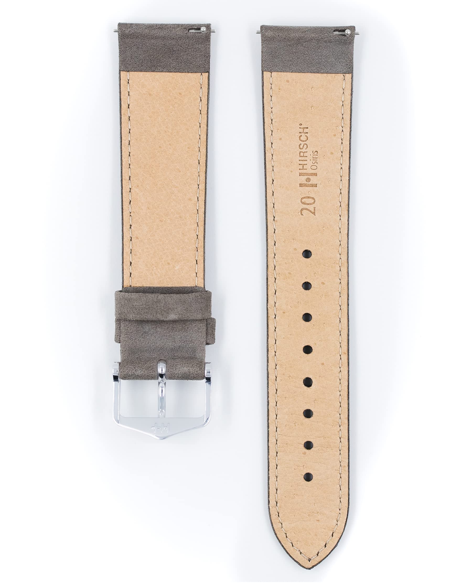HIRSCH Bracelet de montre unisexe en cuir nubuck modèle Osiris 20 mm