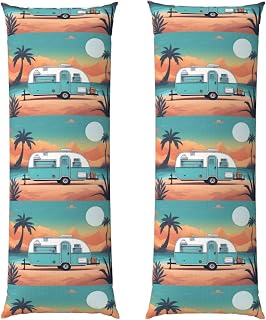 You Make Me Happy Camper Trailer Long Body Pillowcase 20x60in – Luxurious and Cozy Pillowcase for Extra-Long Body Pillows