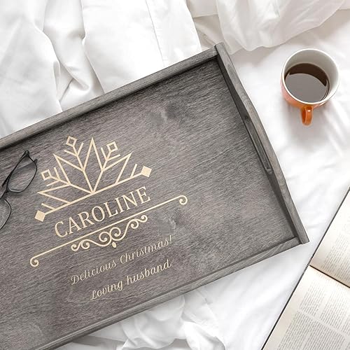 Miniatura 2 de Maverton Escritorio gris para ella  Bandeja de servir personalizada con patas plegables para hombre  Mesa de desayuno para Navidad  Accesorio