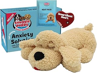 Snuggle Puppy Heartbeat Dog Toy for Puppies, Real-Feel Heartbeat, Calming Sleep Aid and Crate Training Comfort Toy with Heat Pack, Medium Breed Buddies Doodle Appearance (Goldendoodle, Poodle Mix)