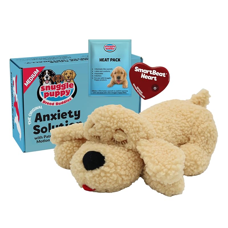 Brinquedo de Pelúcia para Cães Snuggle Puppie com Coração SmartBeat, Goldendoodle e Poodle Mix, 1 Unidade