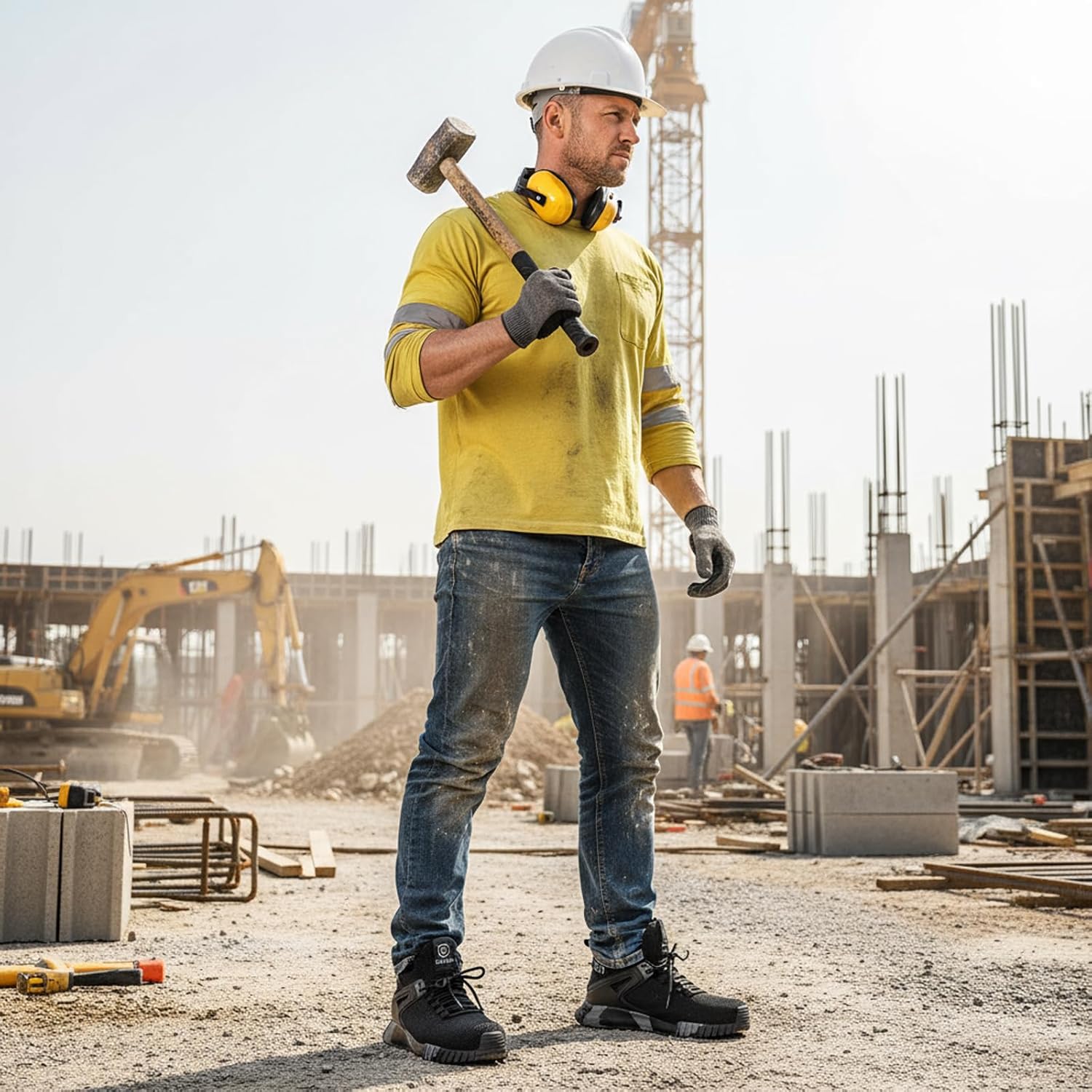 Steel Toe Boots for Men Women Breathble Lightweight Work Boots Slip Resistant High Top Safety Composite Toe Work Indestructible Construction Shoes - Image 3