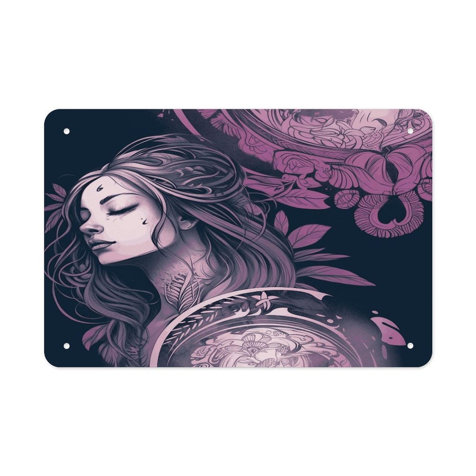 Fodpand Style Ethereal Illustration Wall Art Metal Signs Tin Sign