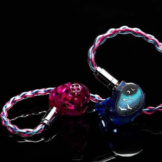 HiFiGo Kinera Celest PhoenixCall 1 DD+2BA+2 6mm Micro Planar Driver In-Ear Monitor, 5 Hybrid Driver In-Ear Earphones 3.5mm, Purple-Blue