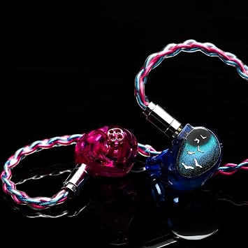 HiFiGo Kinera Celest PhoenixCall 1 DD+2BA+2 6mm Micro Planar Driver In-Ear Monitor, 5 Hybrid Driver In-Ear Earphones 3.5mm, Purple-Blue