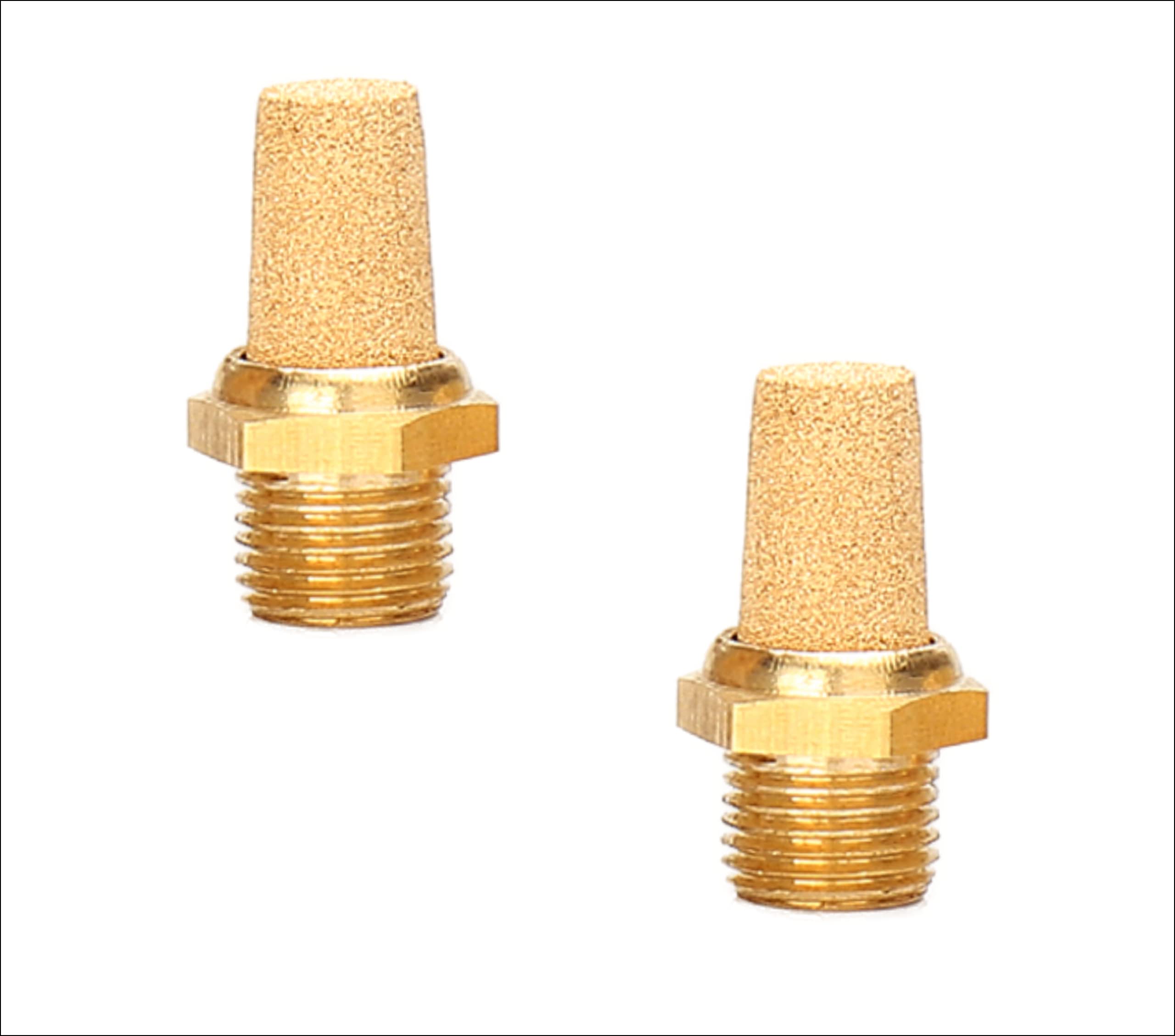 Pneumatic Silencer Sintered Bronze 1/2 Inch Set of 2 Industrial Quality - Image 3
