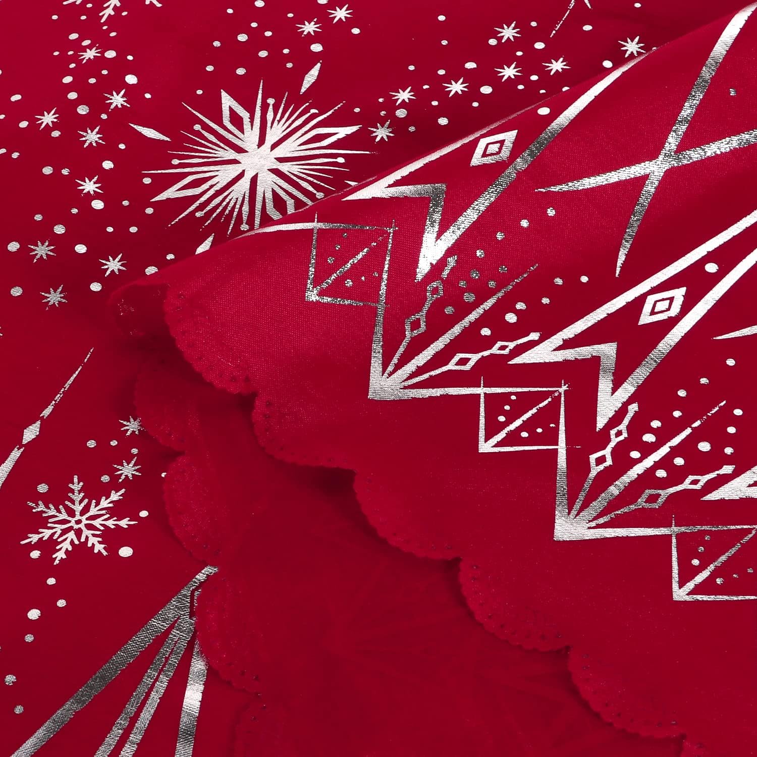 LUSHVIDA Christmas Rectangle Table Cloth – Washable Water Resistance Holiday Microfiber Tablecloth Decorative Table Cover for Banquet Party Kitchen Dining Room, 60 x 120 Inch