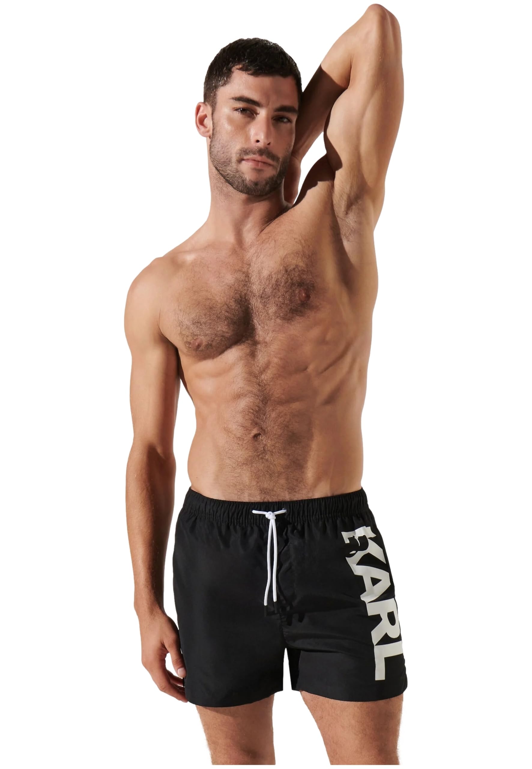 KARL LAGERFELD Hombre Karl Logo Short Boardshorts Negro XL