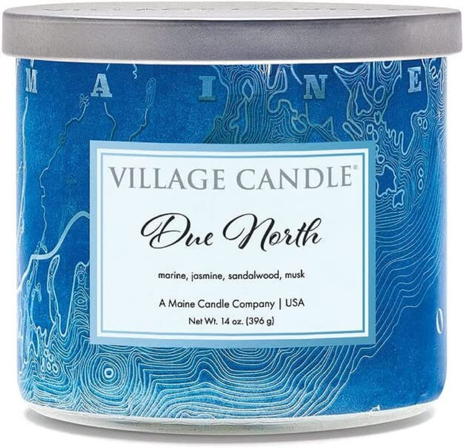 Village CandleDue North Luminary 3-Wick Glass Bowl, Scented Candle, 14 oz.