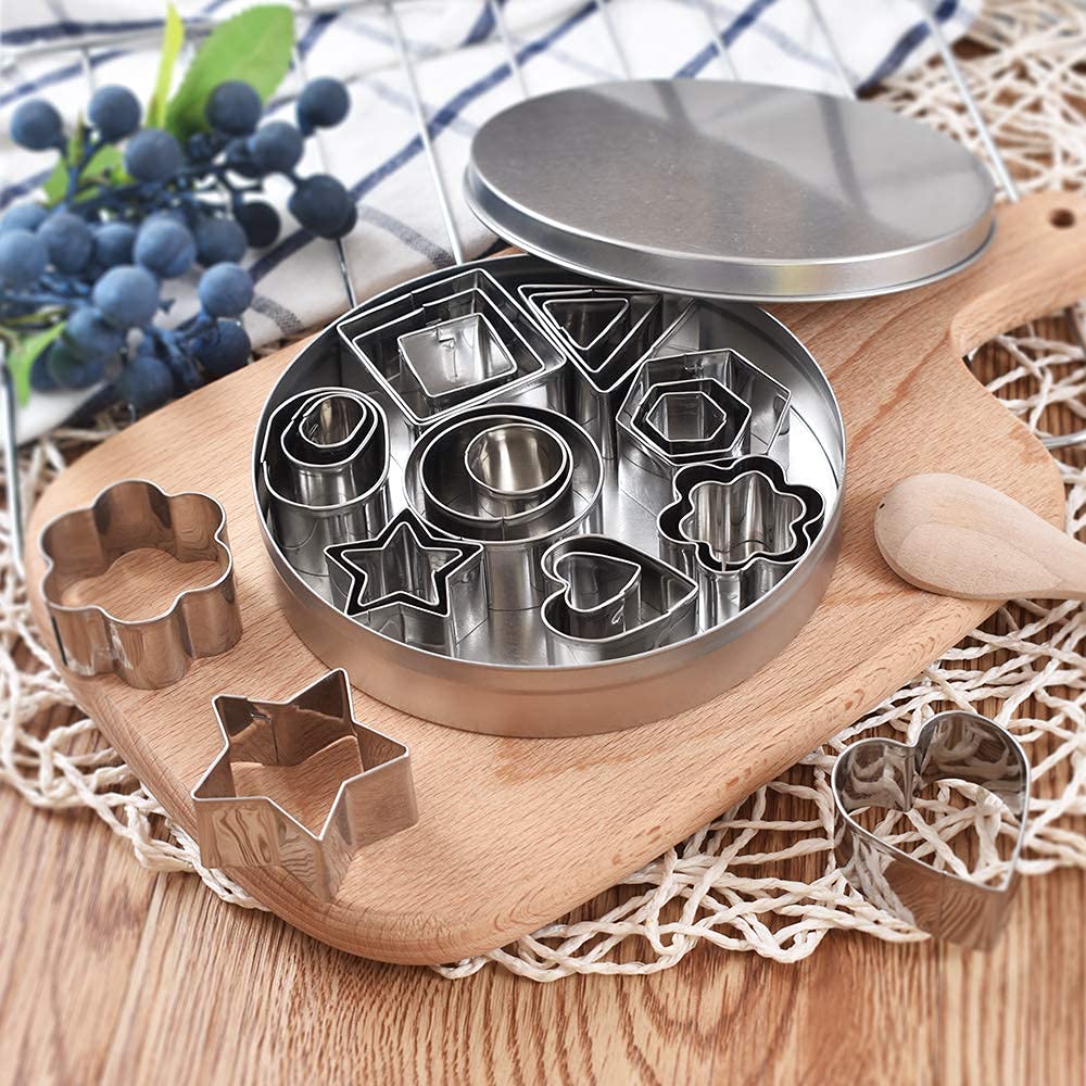 Set Di 5 Formine Per Biscotti A Forma Di Fiore In Acciaio Inox – 6 Petali Smerlati, Dimensioni Da 3,8 A 8 Cm, Per Pasticceria E Craft