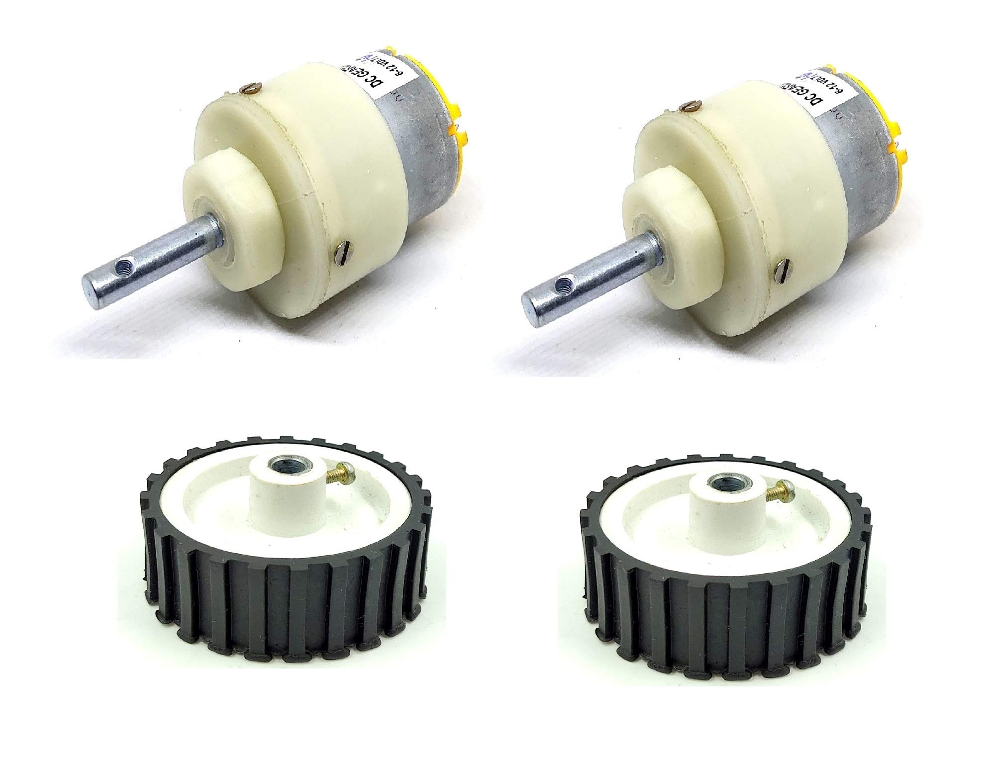 INVENTO 2pcs 6V - 12V 5 Kg-cm 100 rpm DC Metal Geared Motor with 55mm x 20mm Wheel for Robot Smart Car DIY (B083SQ6QMW) Amazon Price History, Amazon Price Tracker